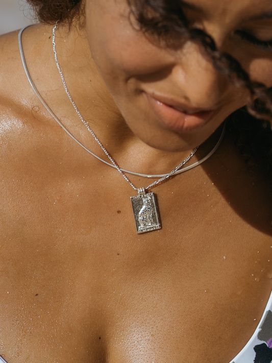 Take a walk on the wild side necklace silver, Take a walk on the wild side ketting Wild Creations zilver, tiger, tijger, panter