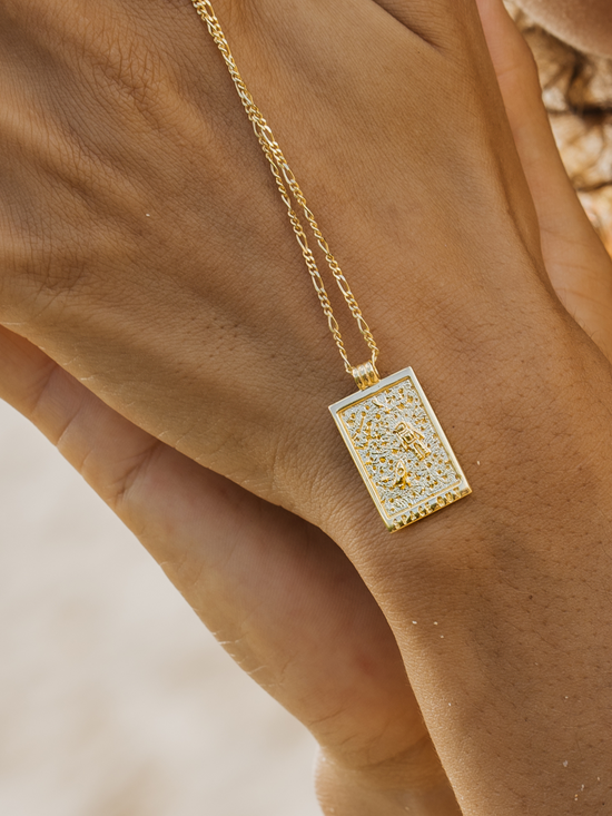 Space out necklace gold rocket, ketting Wild Creations goud ruimteman raket ketting