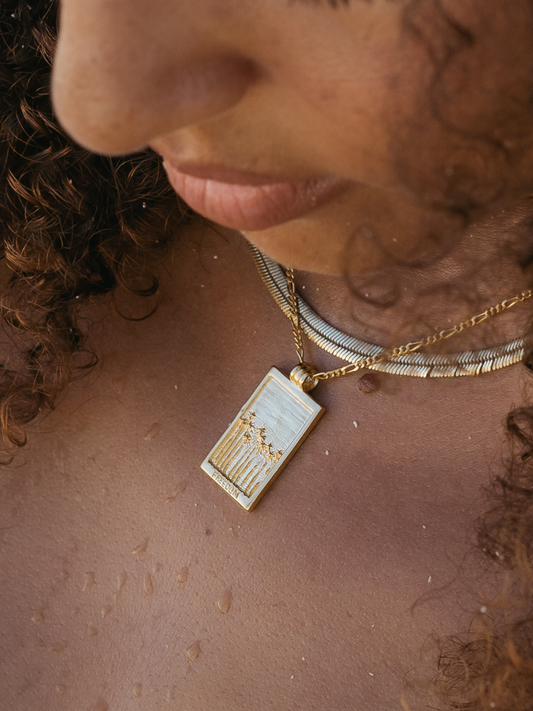 Freedom necklace gold palm tree, Freedom ketting Wild Creations goud palmboom