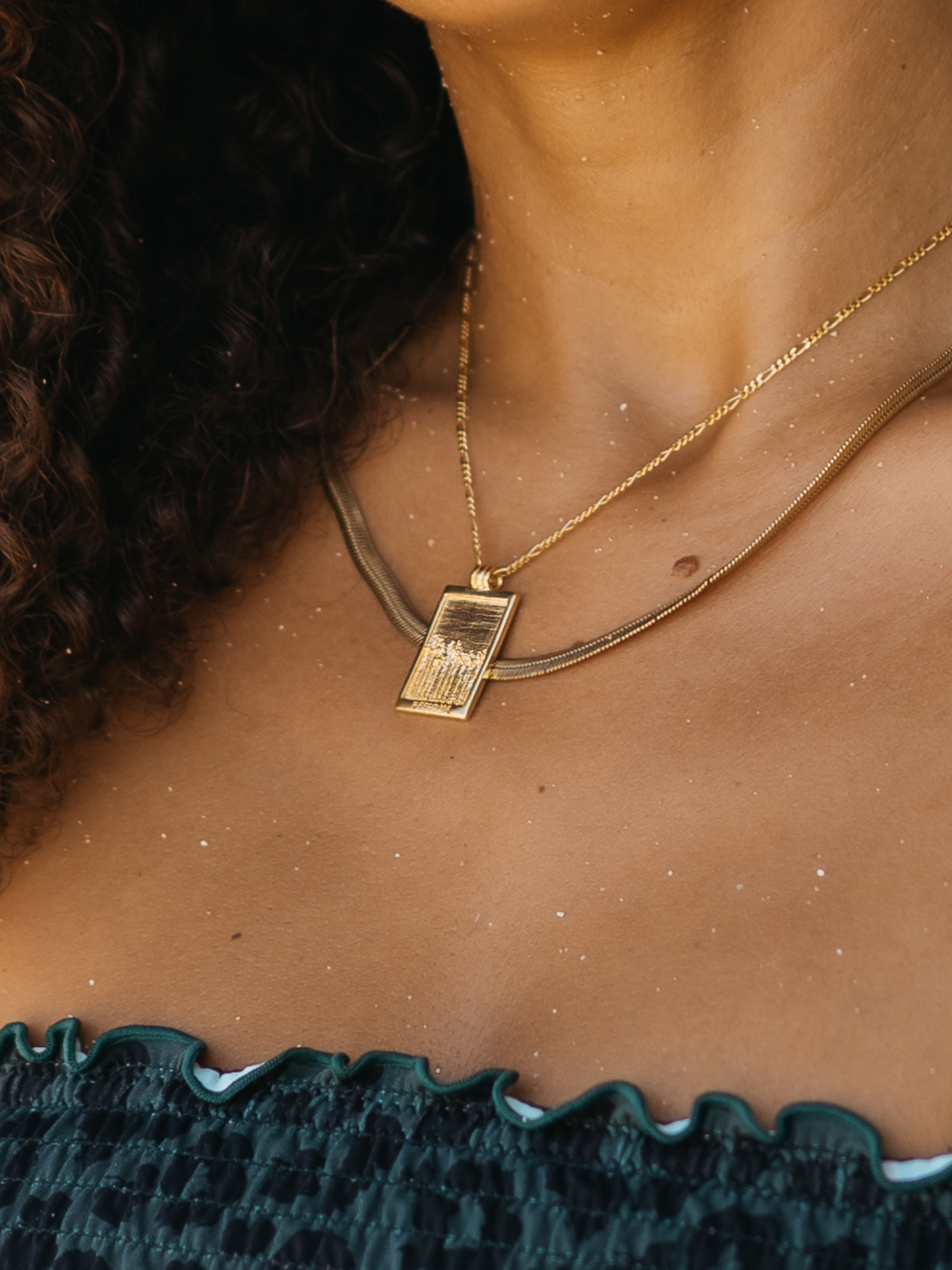 Freedom necklace gold palm tree, Freedom ketting Wild Creations goud palmboom