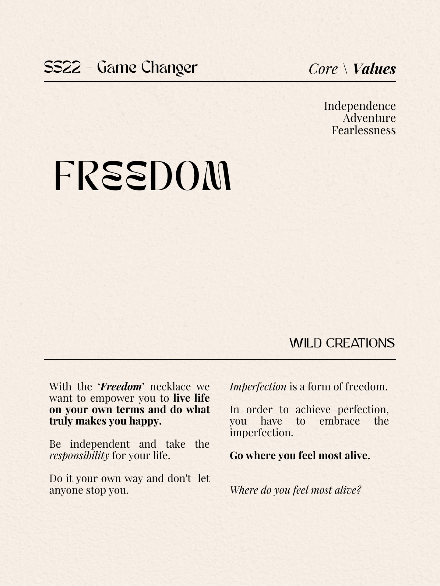 Freedom necklace gold palm tree, Freedom ketting Wild Creations goud palmboom